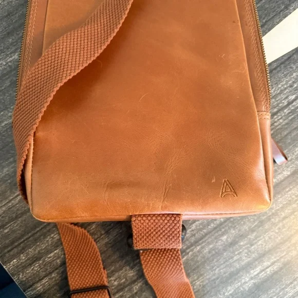 ABLE ROSA SLING Whiskey Brown Genuine Leather Sling Bag Women’s Men’s crossbody - Picture 8 of 13